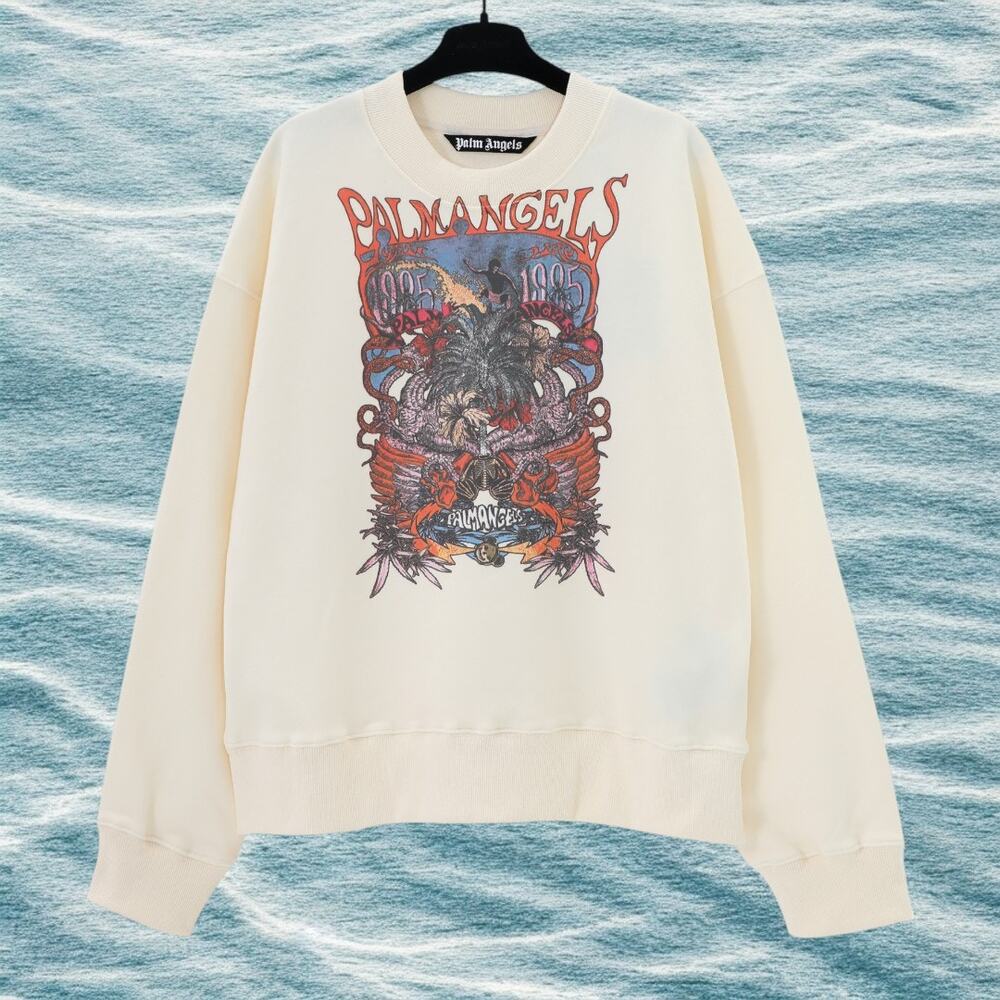 Palm Angels Cream Sweatshirt